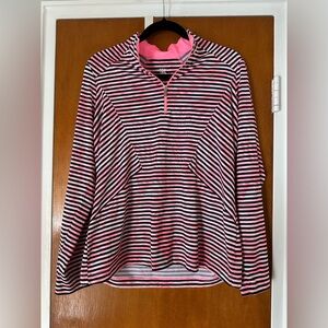 Tail Pink and Black Striped Half-Zip Pullover